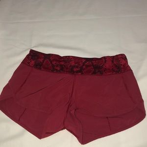 Lululemon red running shorts